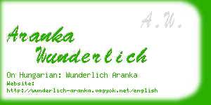 aranka wunderlich business card